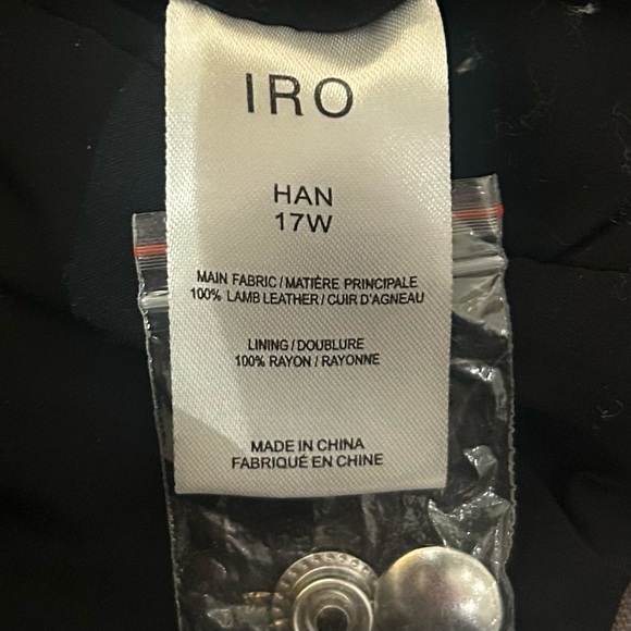 IRO Paris Han Lamb Leather Asymmetric Zip Buckle Side Wais Biker Moto Jacket - Picture 7 of 8